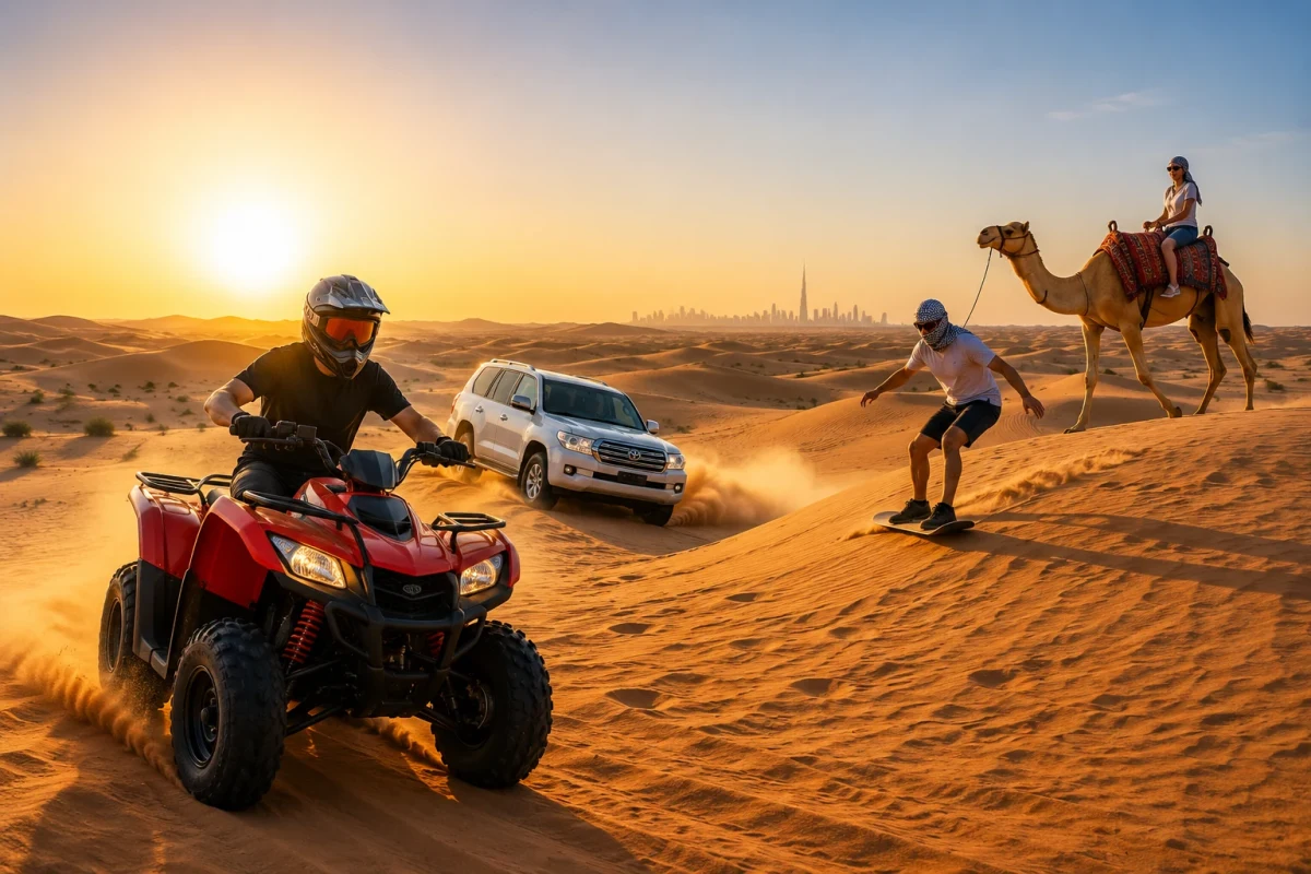 Morning Desert Safari with quad bike riding in Dubai desert