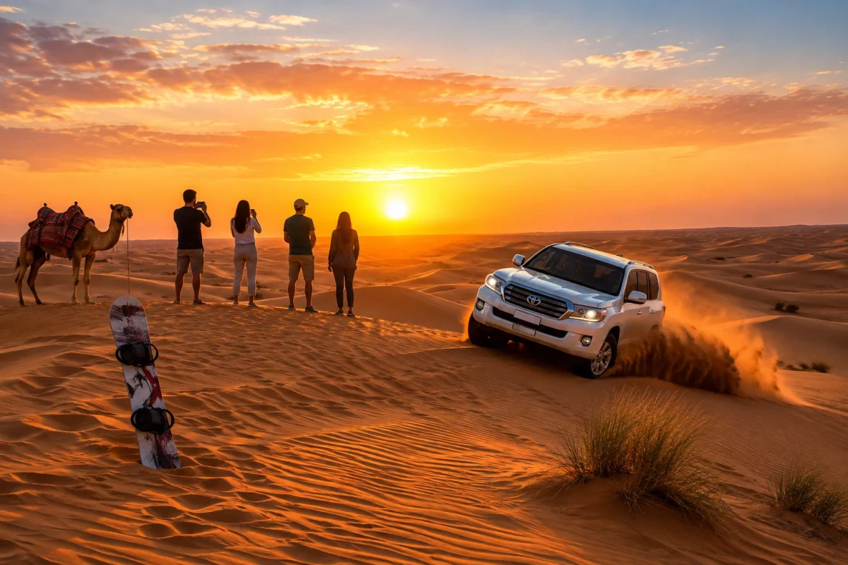 Sunrise Desert Safari Dubai with golden morning dunes